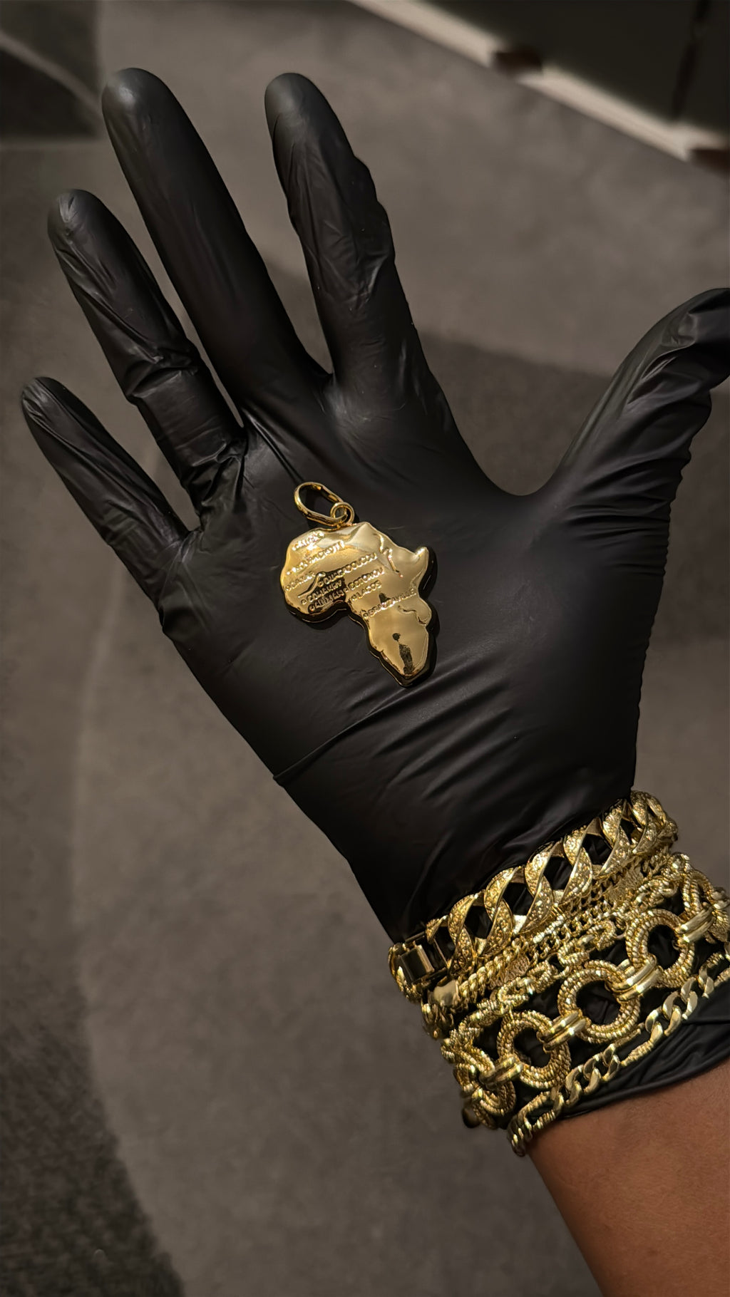 Africa Map Gold lookalike Pendant