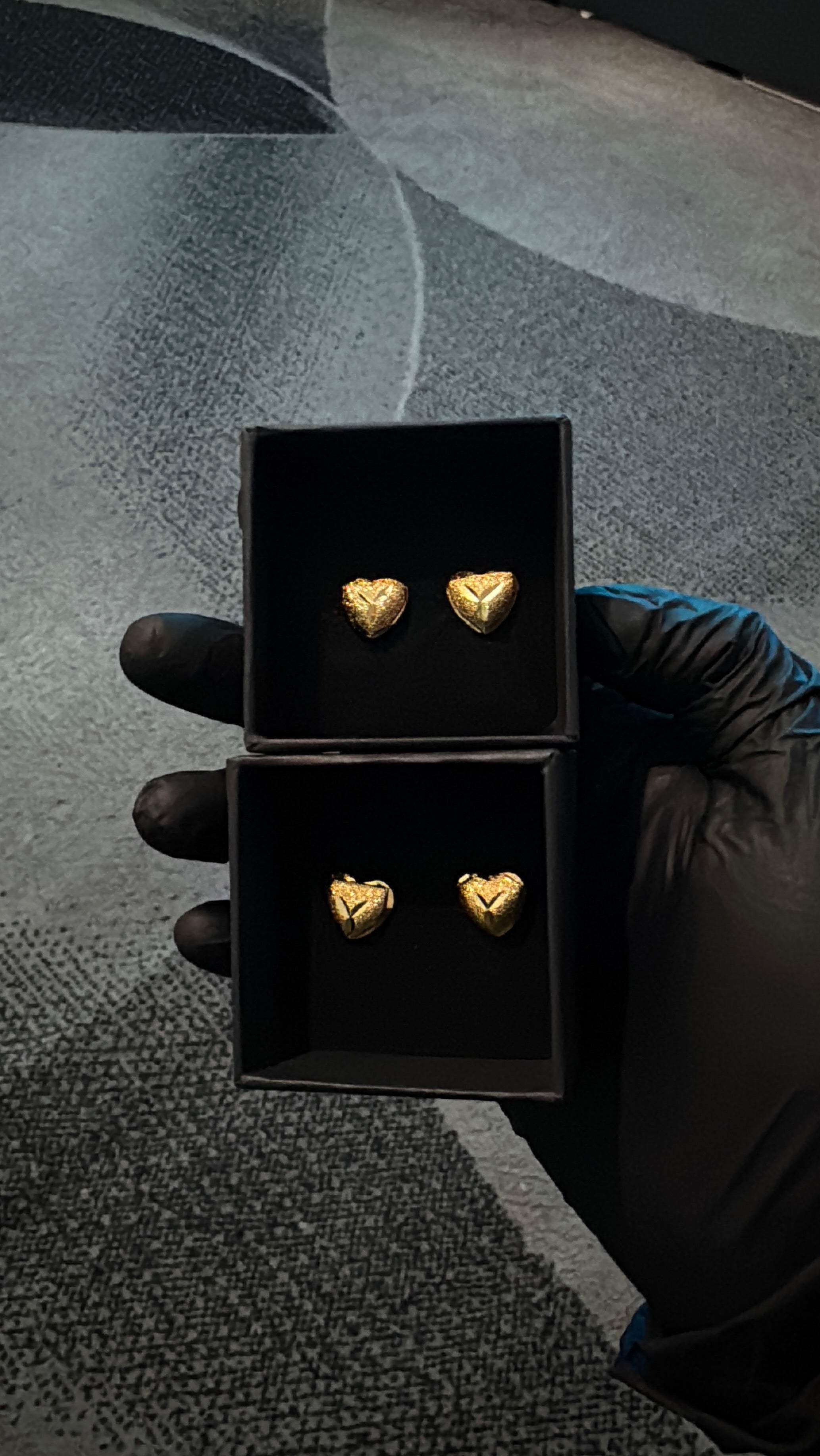Luxury Gold Heart Stud Earrings