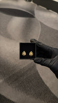 Royal Teardrop Gold Stud Earrings