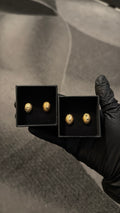 Elegant Diamond-Cut Gold Stud Earrings