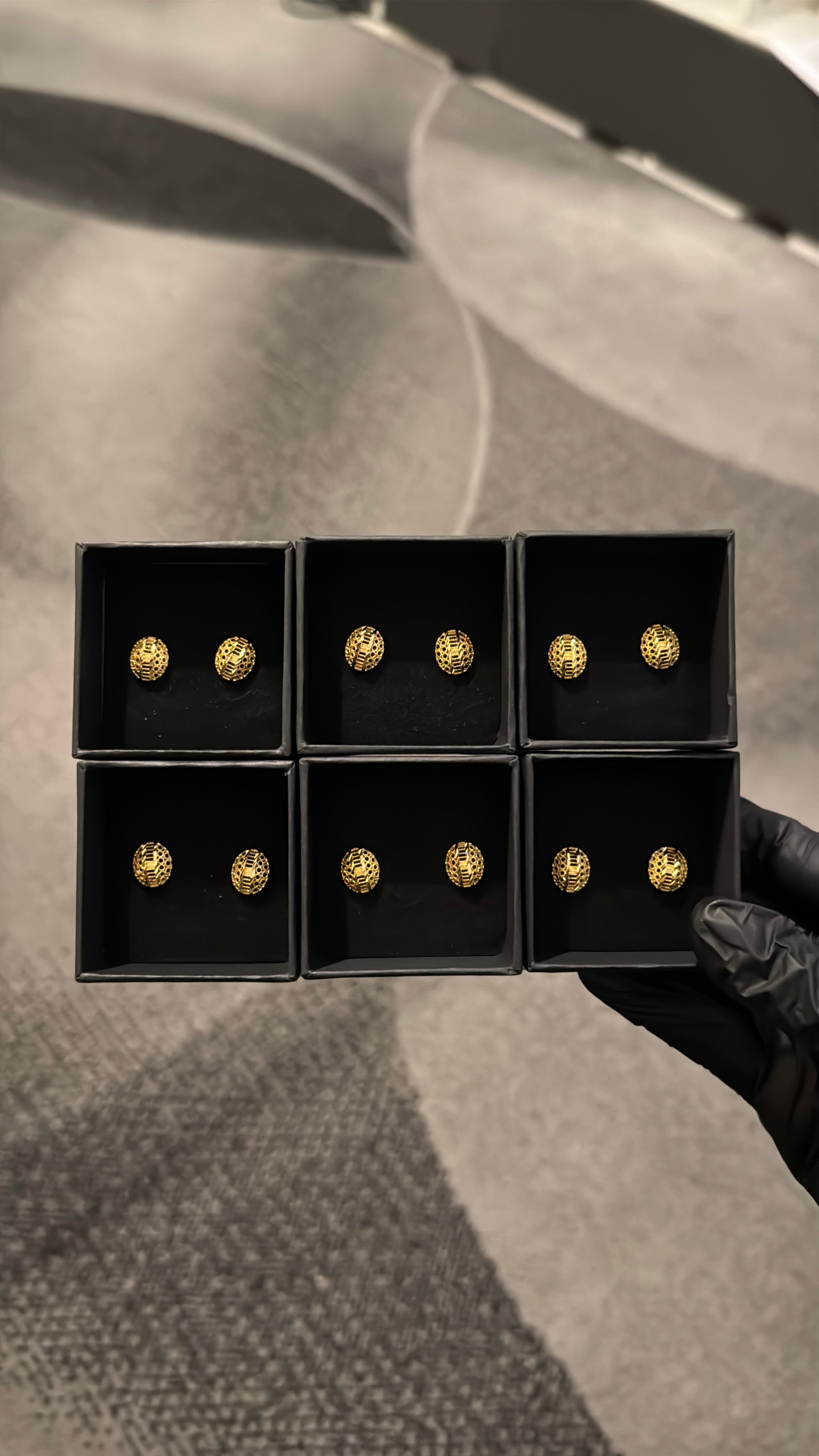 Royal Textured Gold Stud Earrings