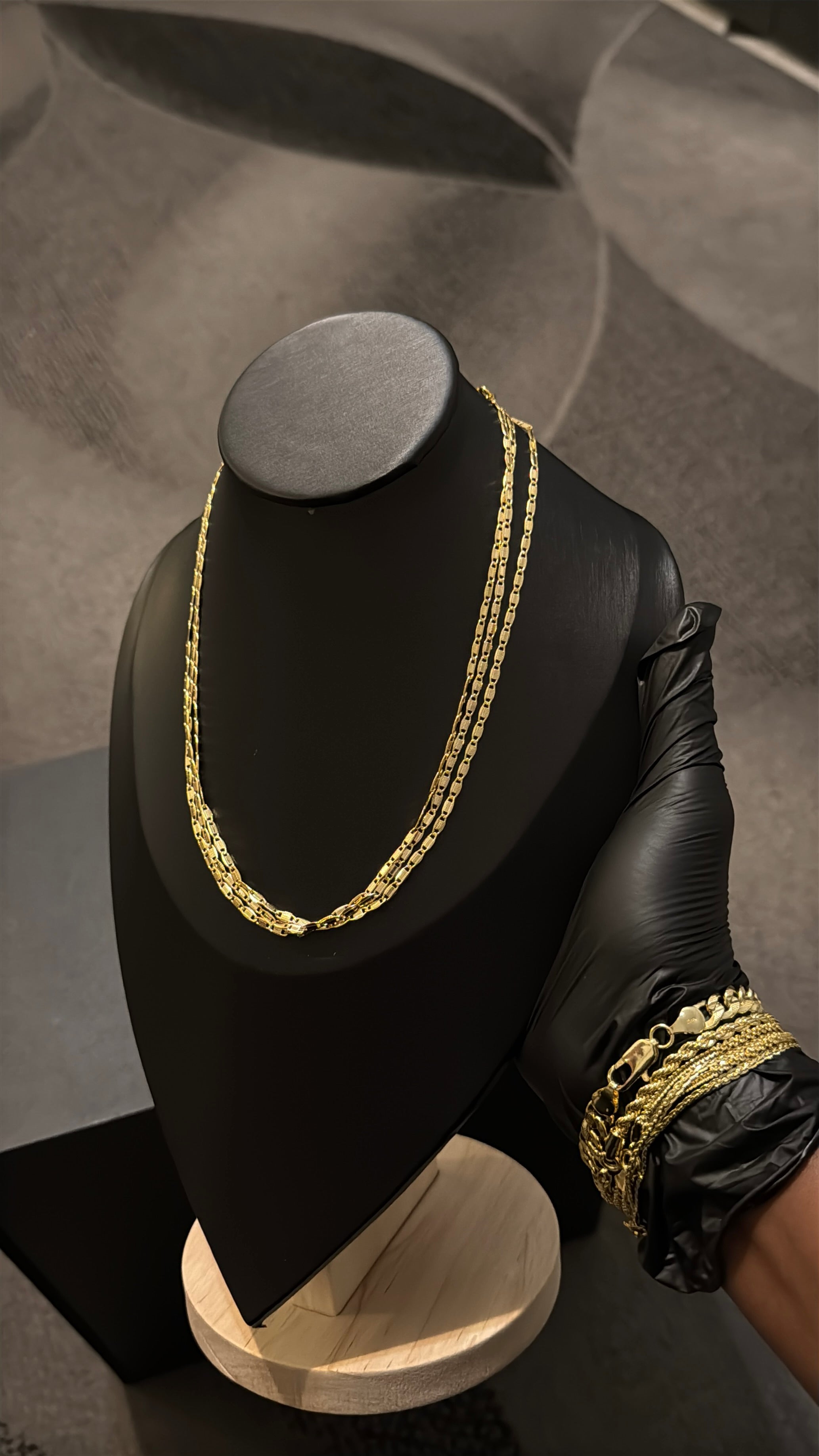 Figaro Double-Link Gold Lookalike Chain Necklace