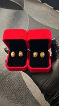 Luxury Striped Gold Stud Earrings