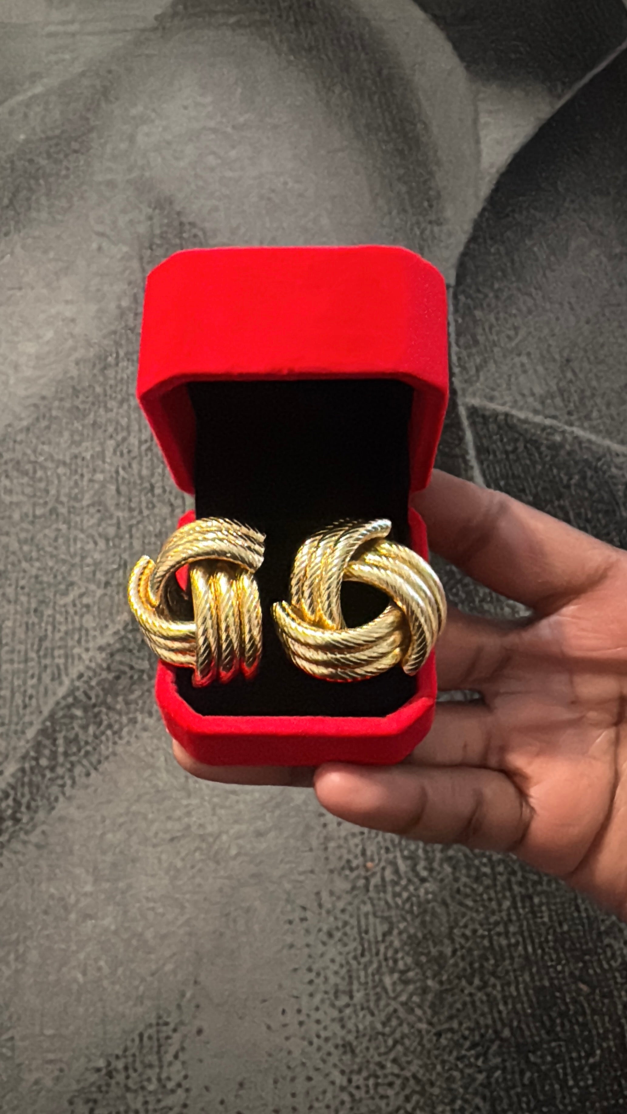 Luxury Knot Gold Statement Earrings
