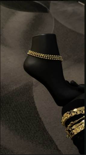 Royal Beaded Gold Anklet