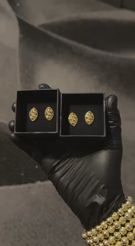 Vintage Filigree Gold Stud Earrings