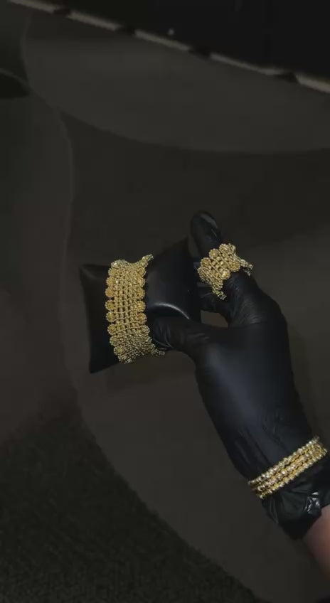 Luxury Crystal Mesh Bracelet & Ring Set