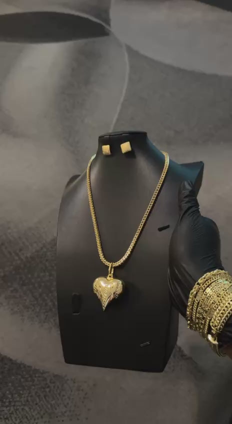 Gold Heart Chain & Pendant Only Gold Lookalike Combo