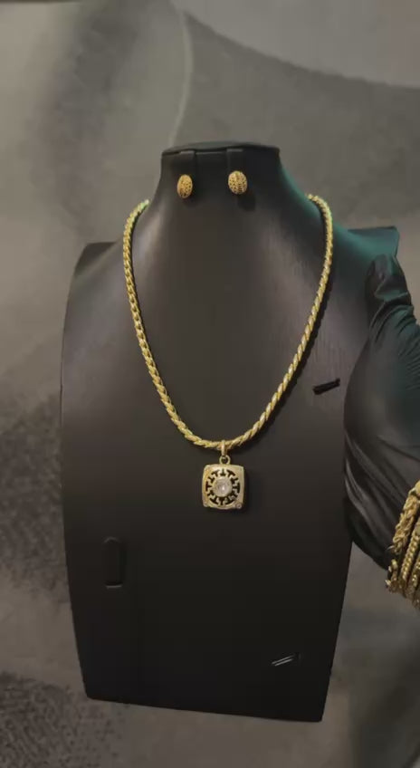 Gold Geometric Chain & Pendant Only Gold Lookalike Combo