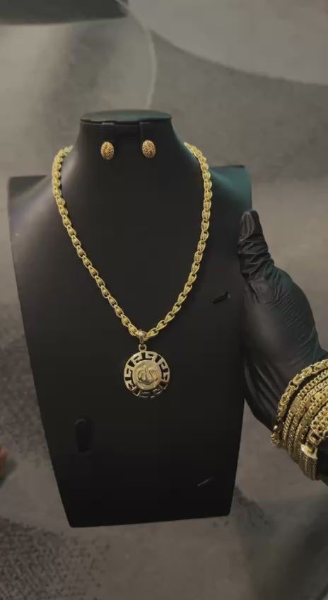 Gold Arabic Calligraphy Chain & Pendant Only Gold Lookalike Combo