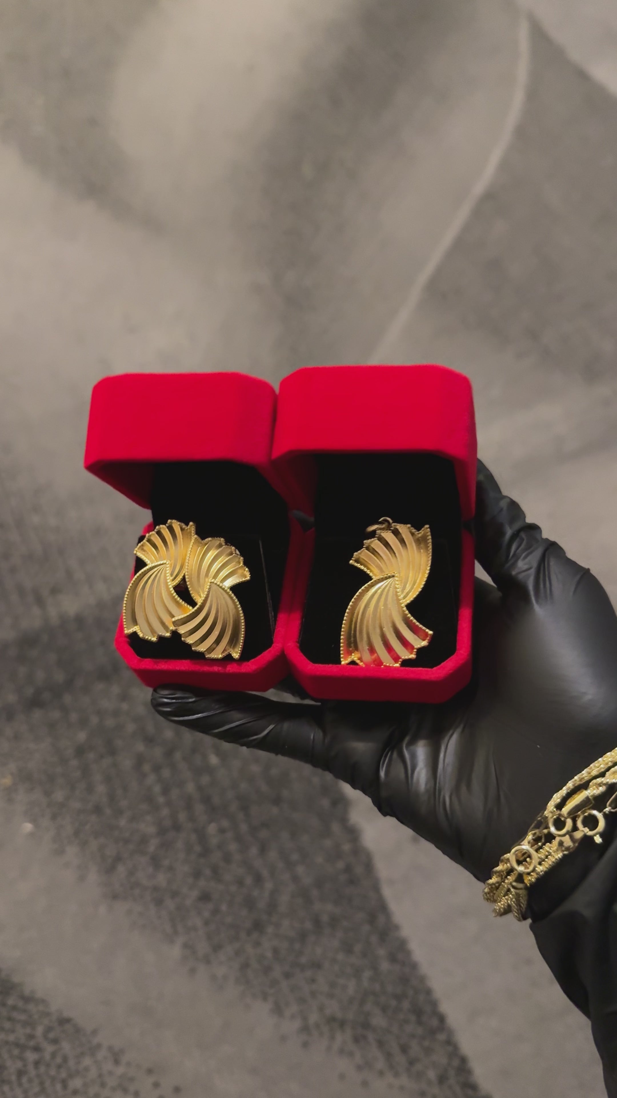 Golden Swirl Statement Earrings