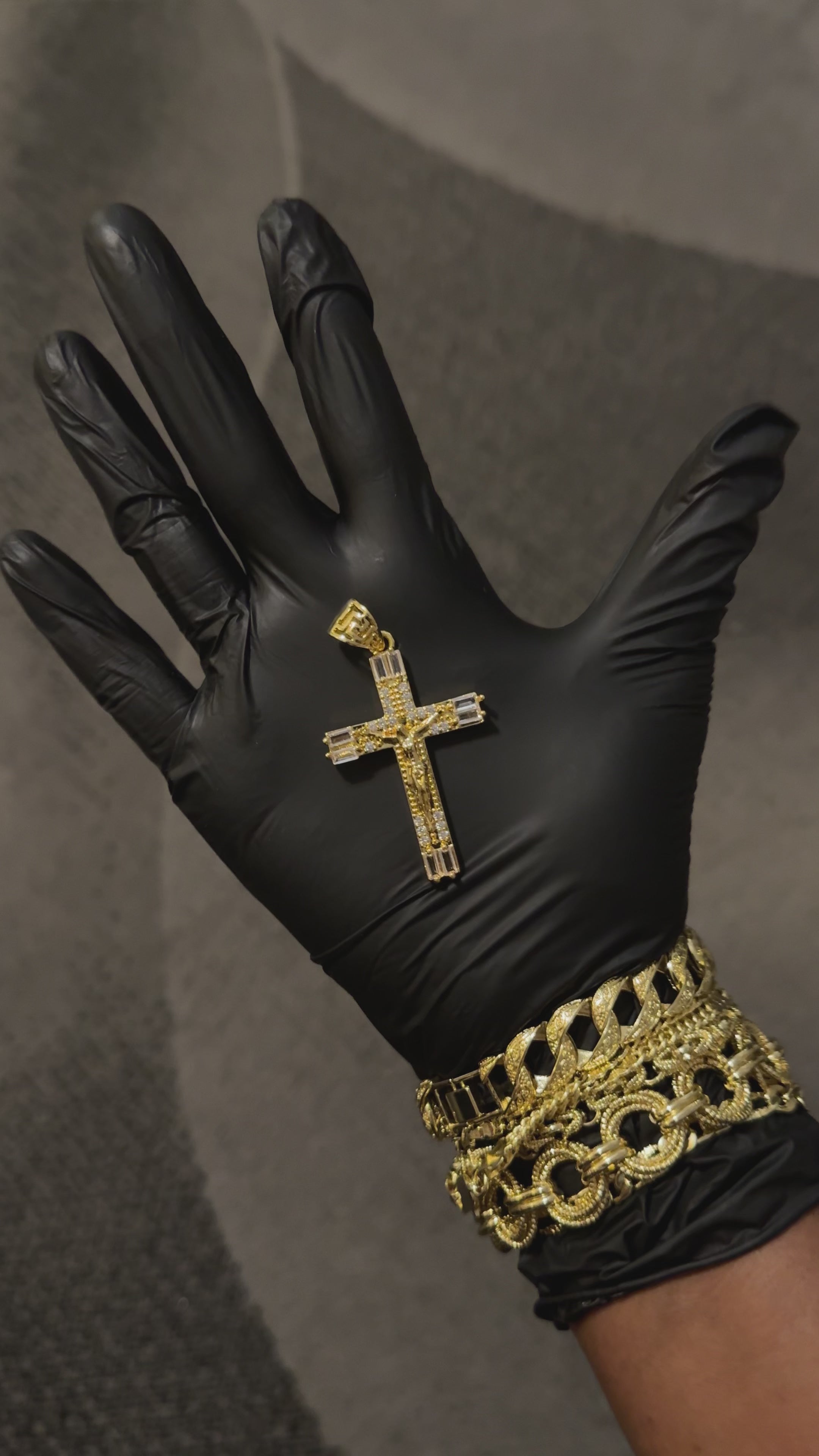 Crystal Cross Gold lookalike Pendant