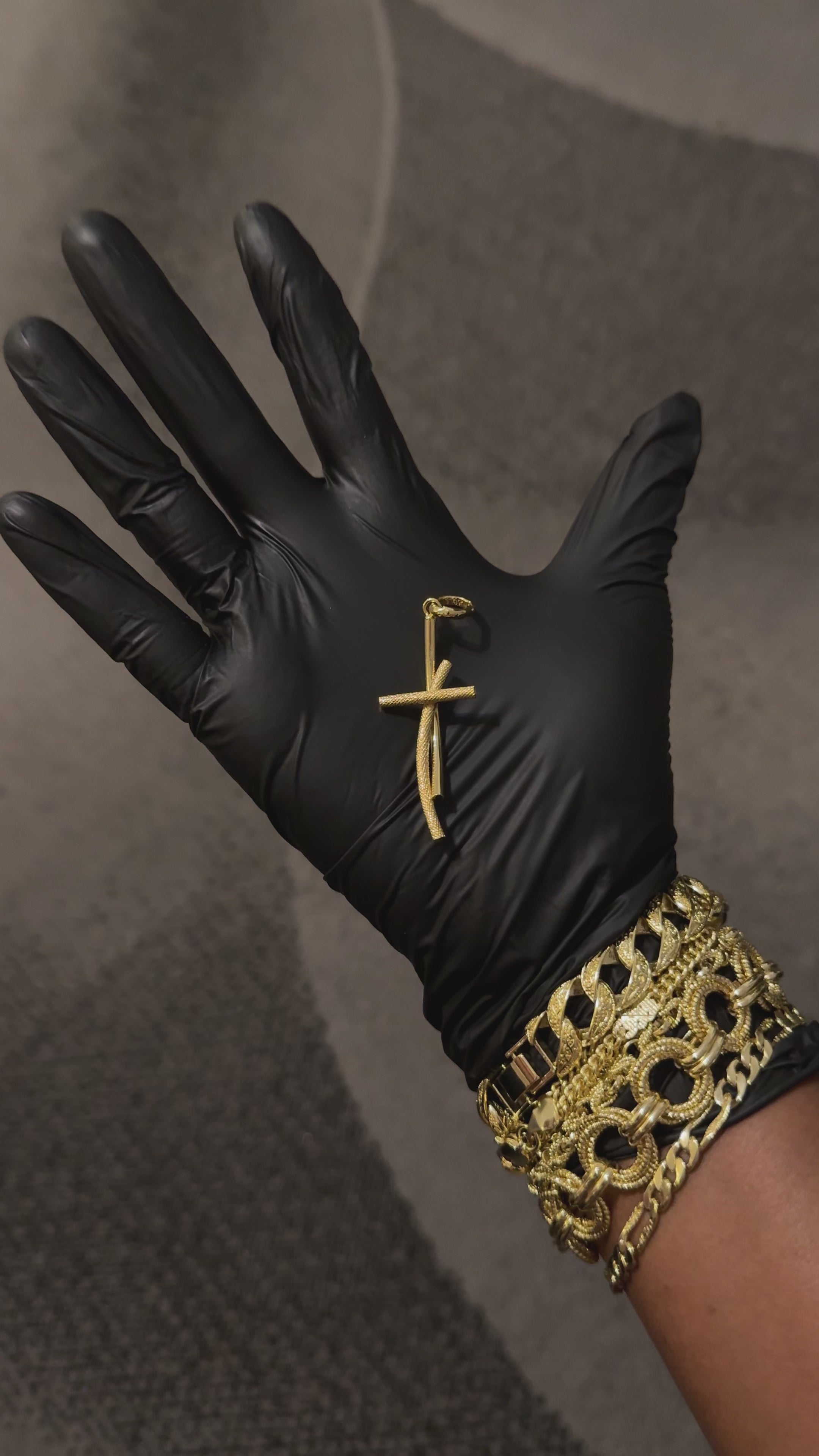 Textured Cross Gold lookalike Pendant