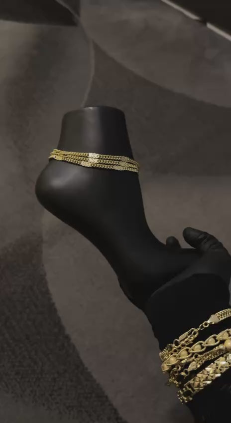 Luxury Triple Layer Gold Anklet