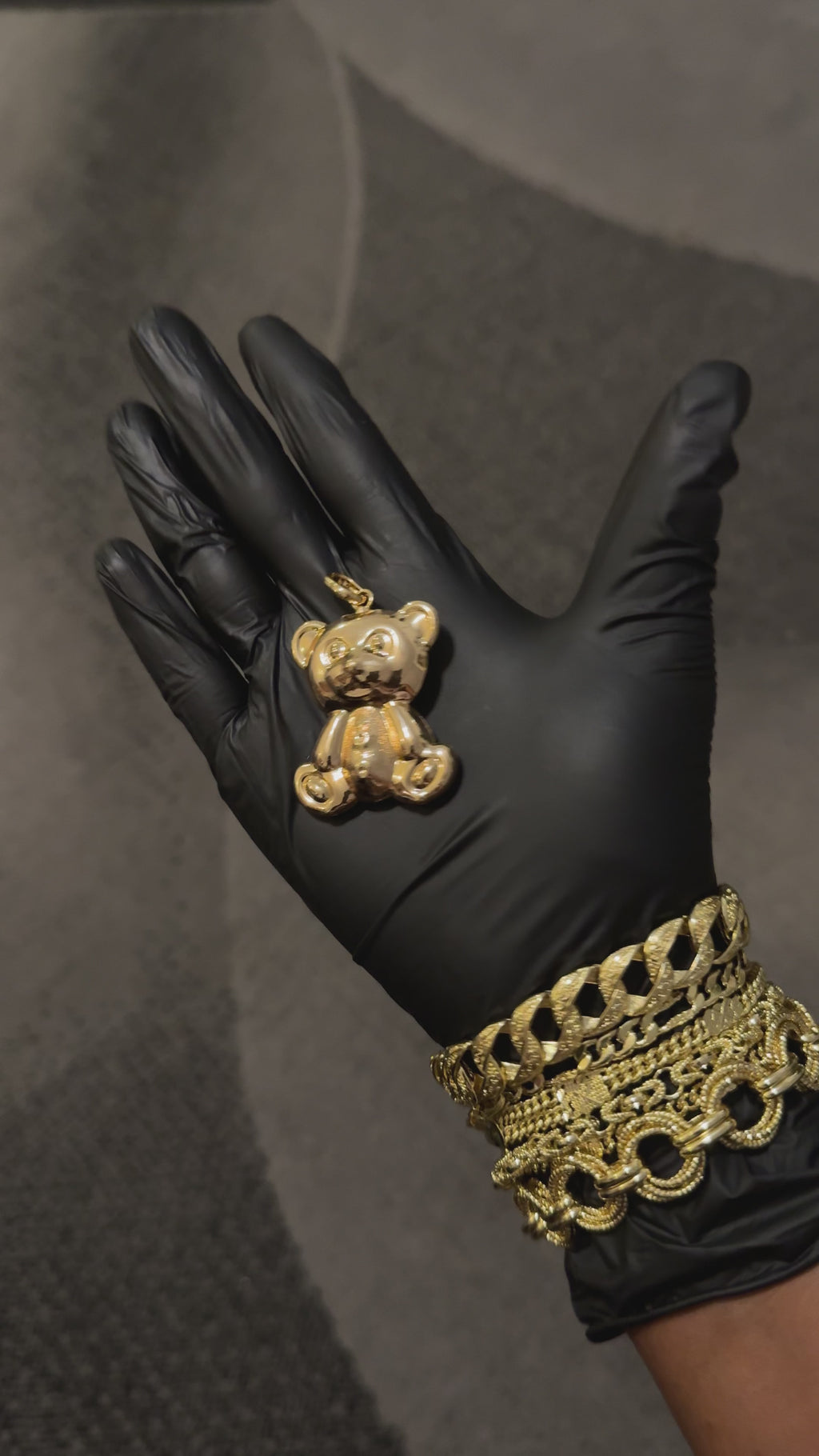 Golden Teddy Bear Gold lookalike Pendant