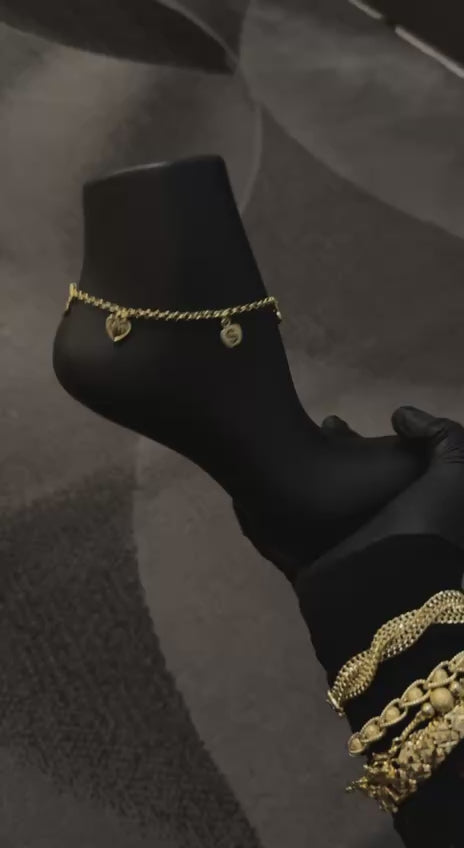 Luxury Coin Charm Gold Anklet
