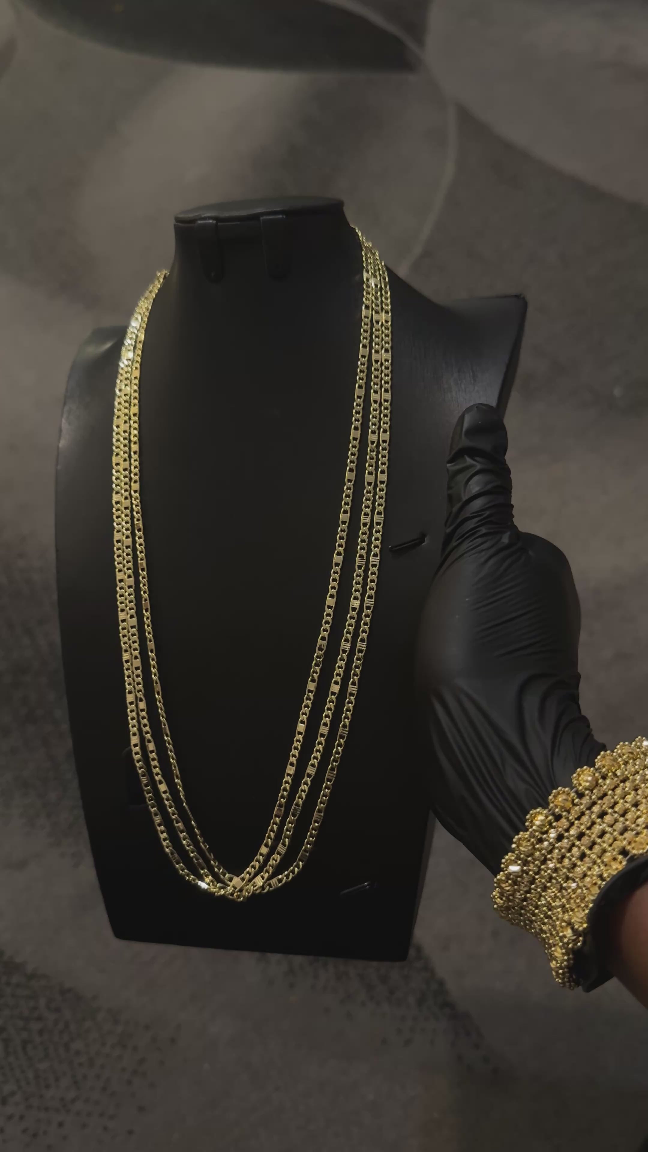 Figaro Tight Gold Lookalike Chain Necklace