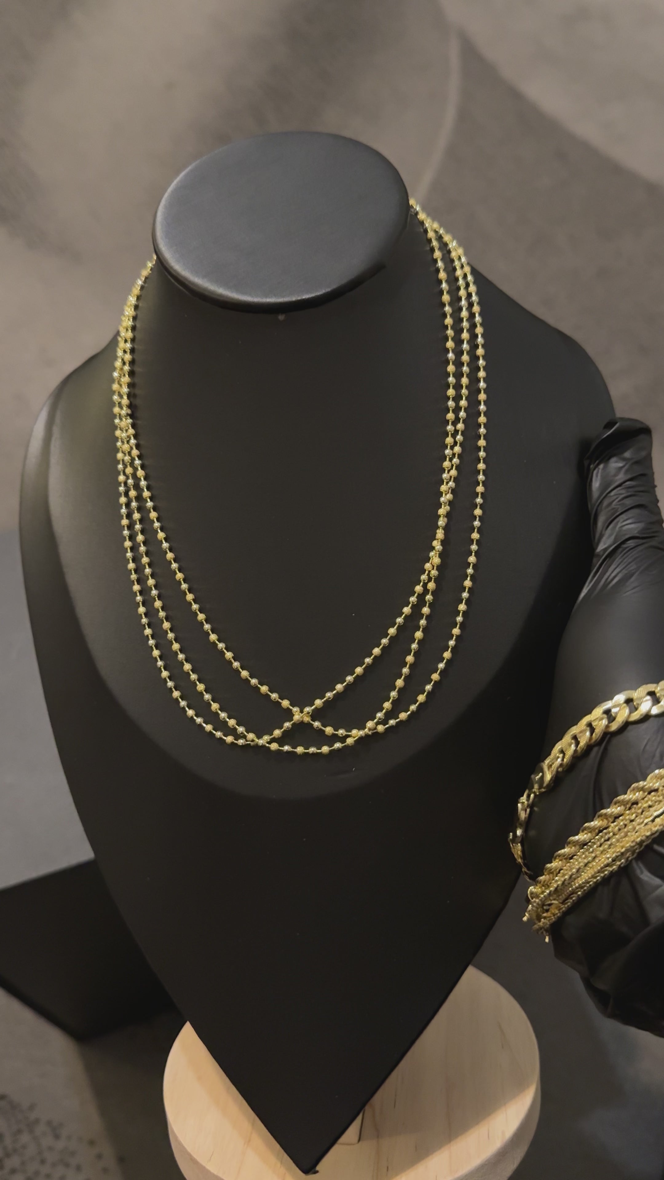Minimalist Ball Gold Lookalike Chain Necklace