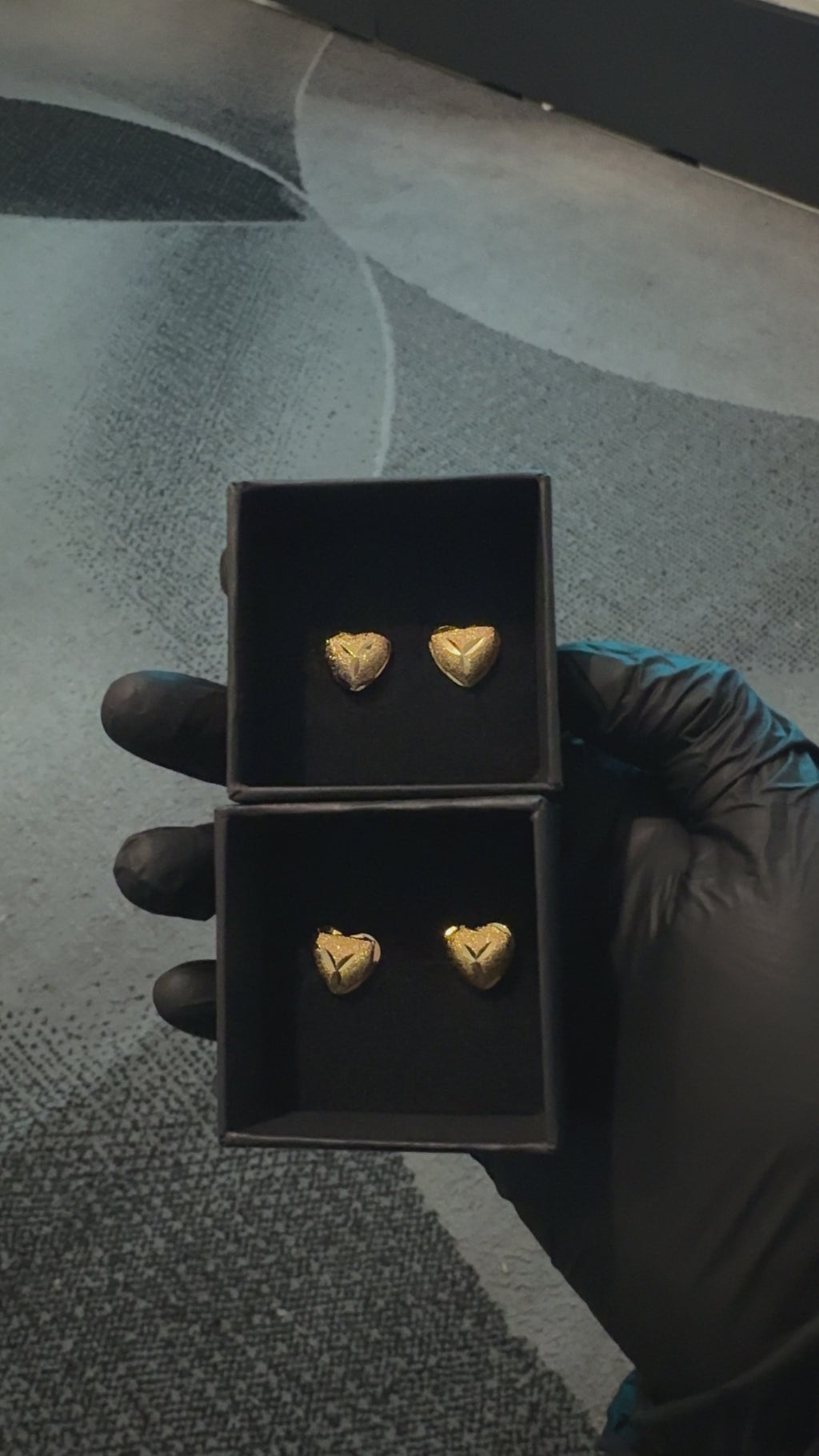 Luxury Gold Heart Stud Earrings