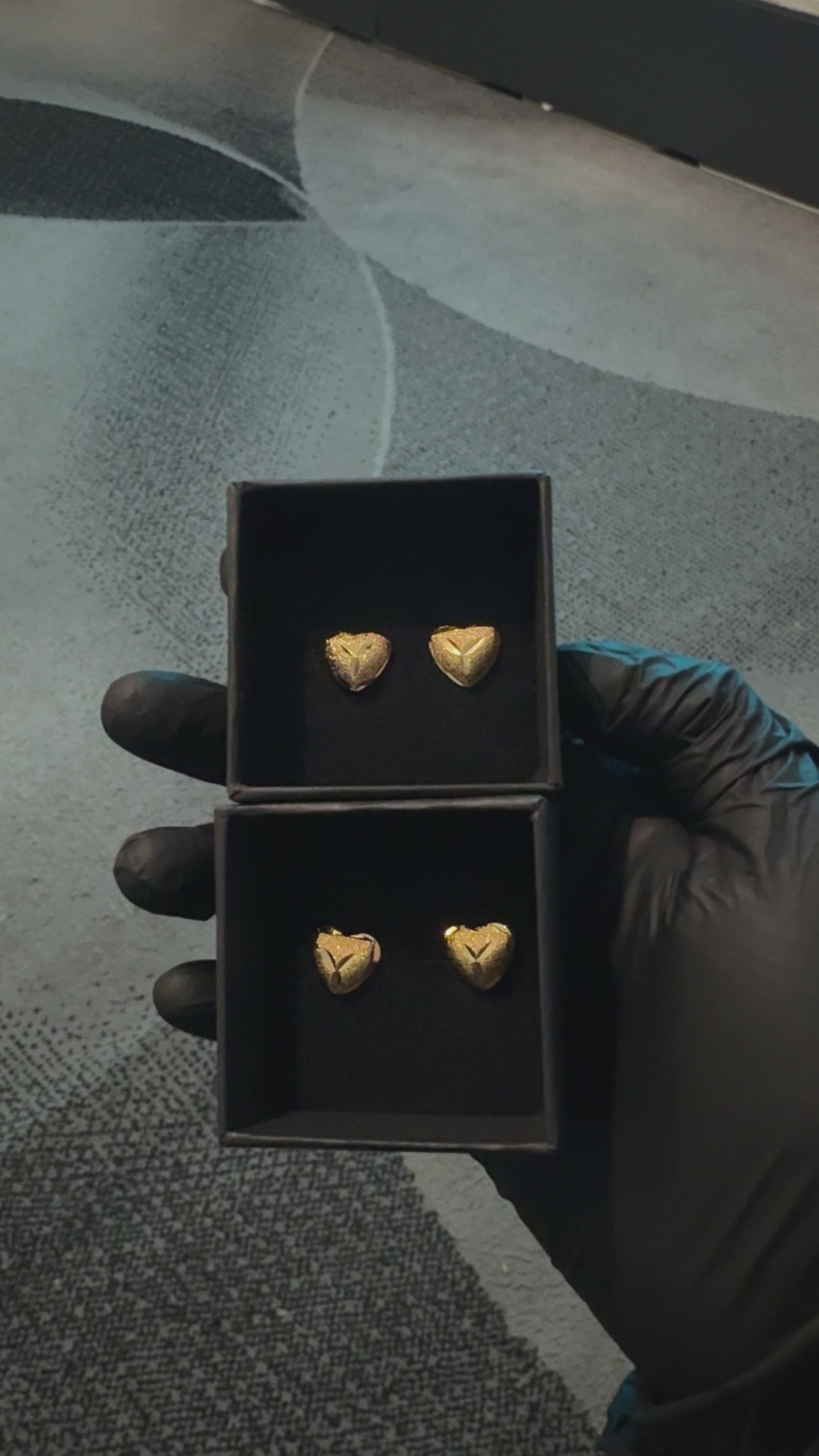 Luxury Gold Heart Stud Earrings