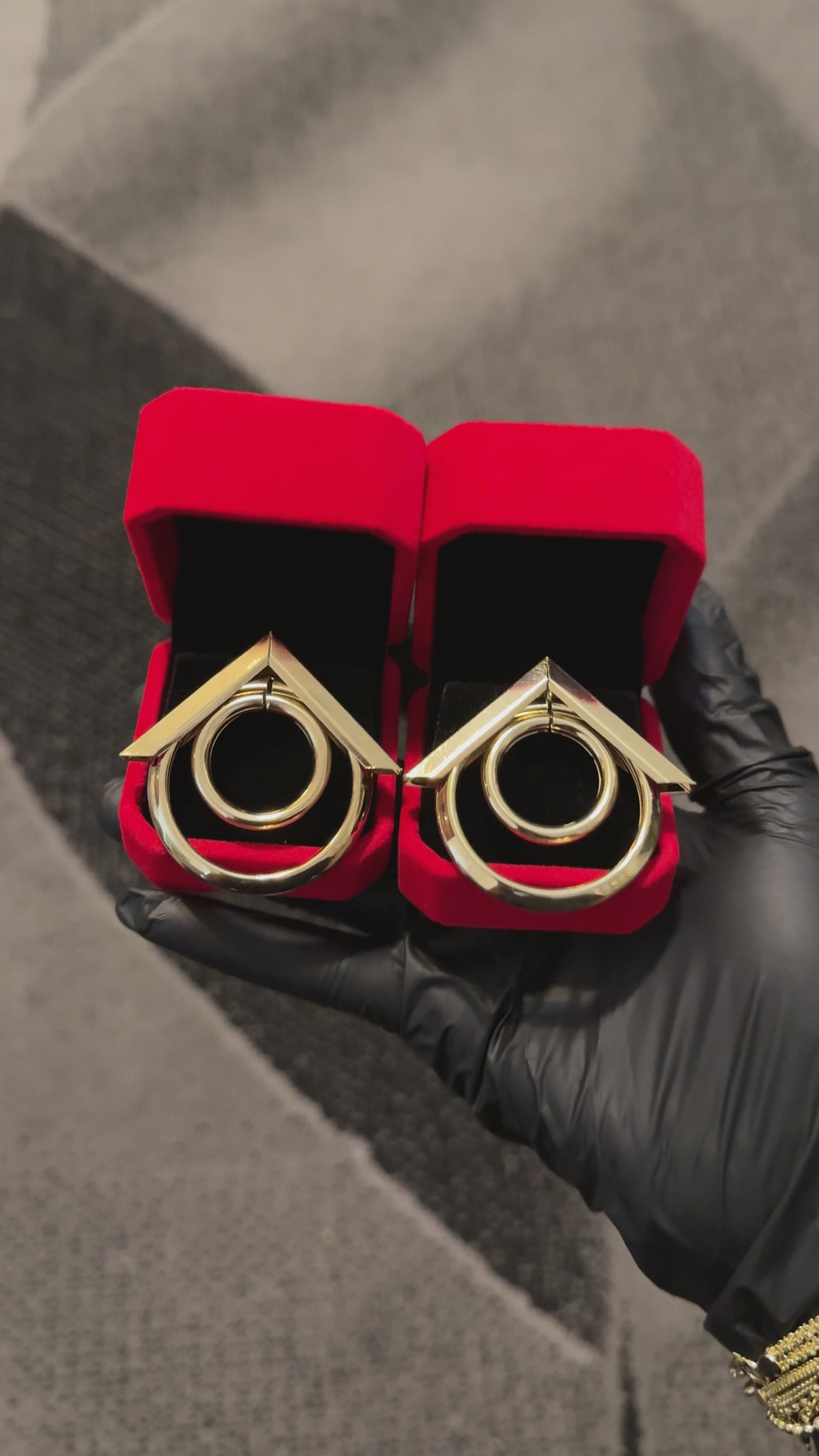 Geometric Gold Statement Drop Earrings