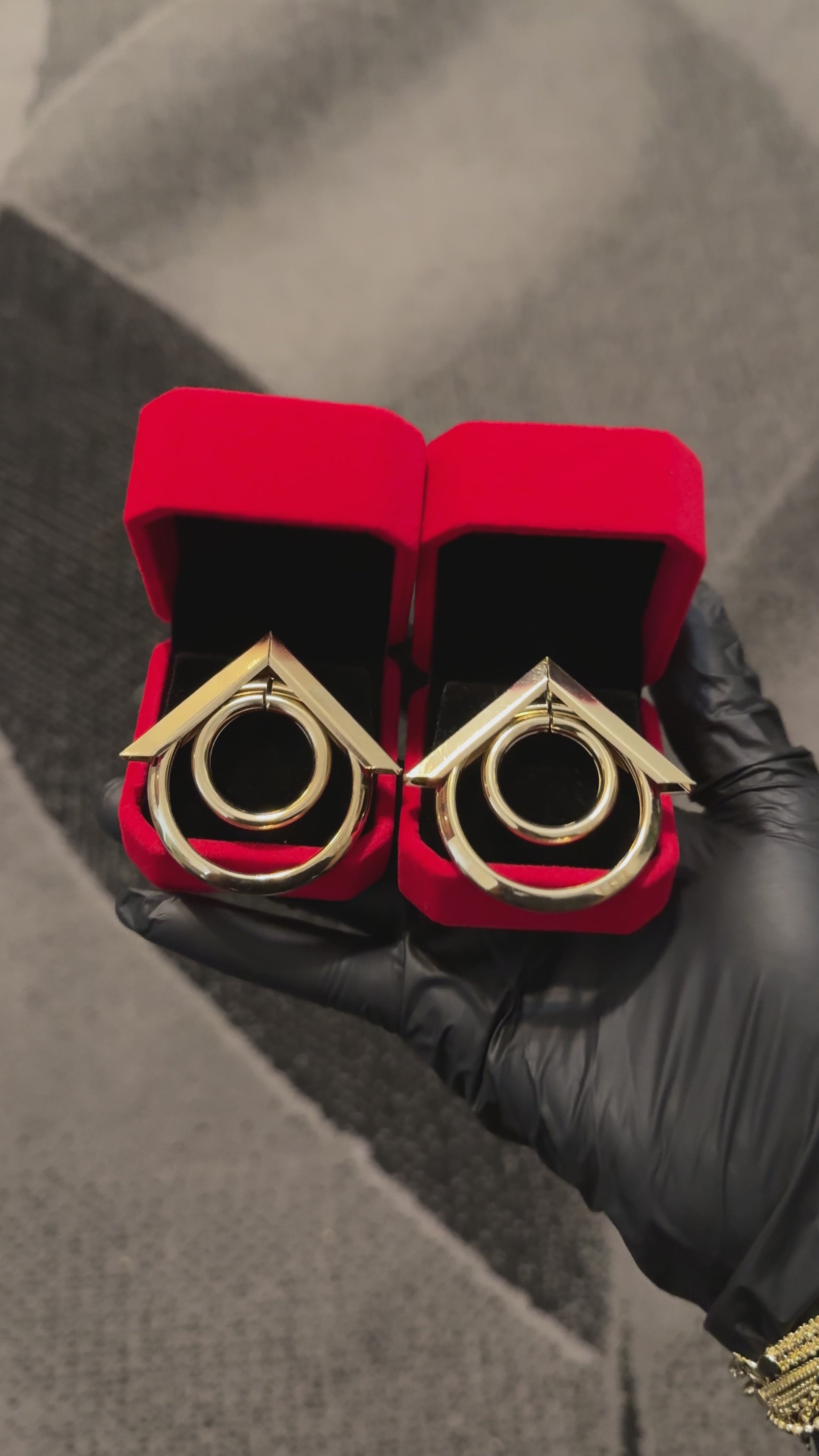 Geometric Gold Statement Drop Earrings