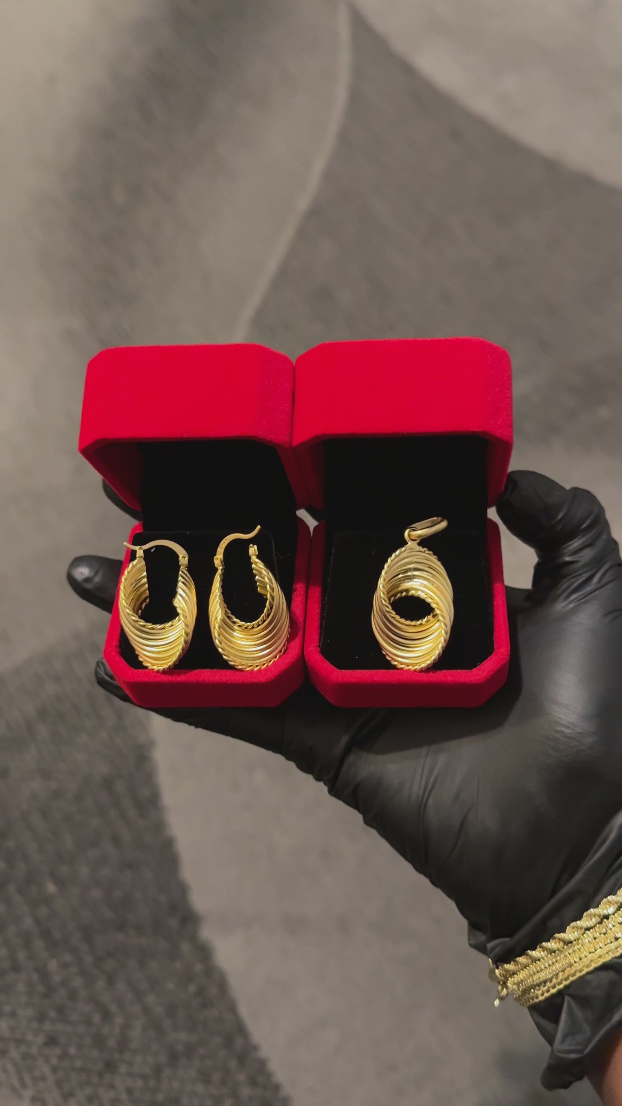 Golden Cascade Hoop Earrings