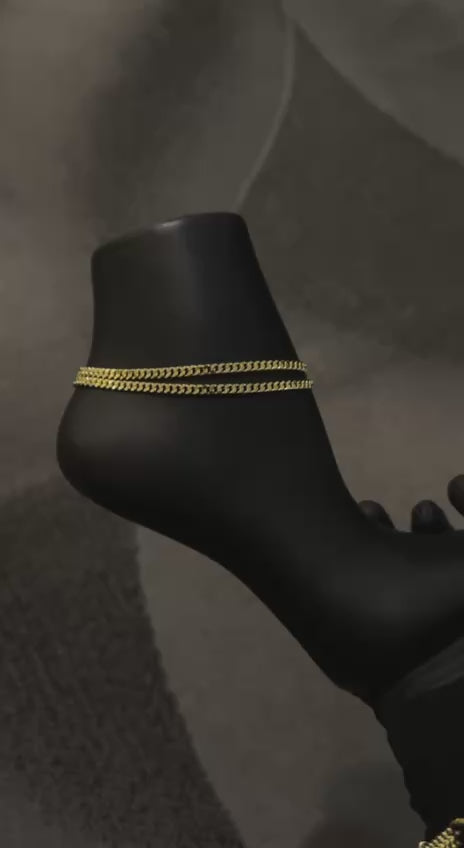 Luxury Double Layer Gold Anklet